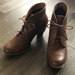 Brown healed booties
